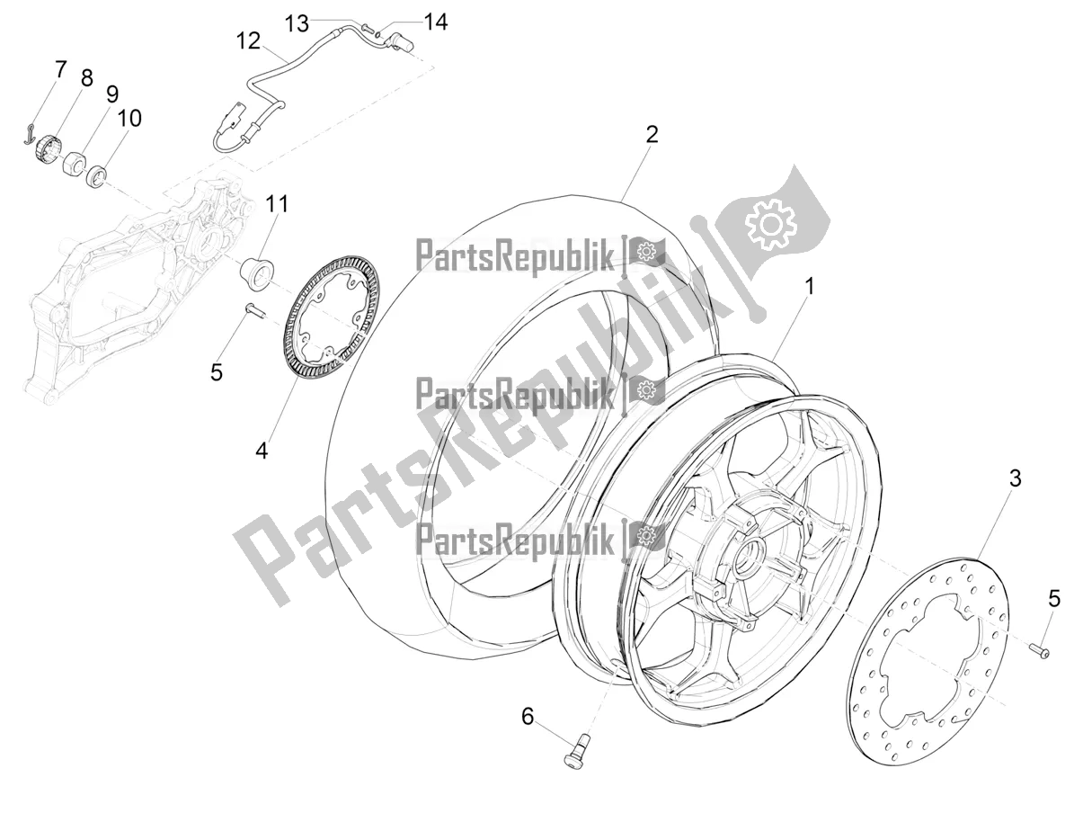 Toutes les pièces pour le Roue Arrière du Piaggio MP3 400 2022