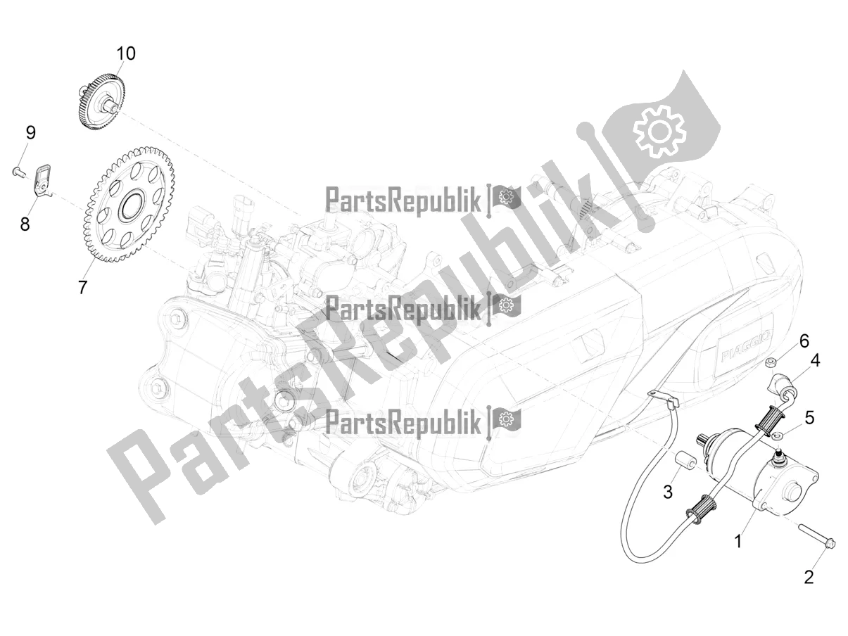 All parts for the Stater - Electric Starter of the Piaggio MP3 400 2022