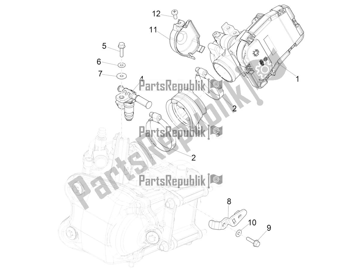 All parts for the Throttle Body - Injector - Induction Joint of the Piaggio MP3 400 2022