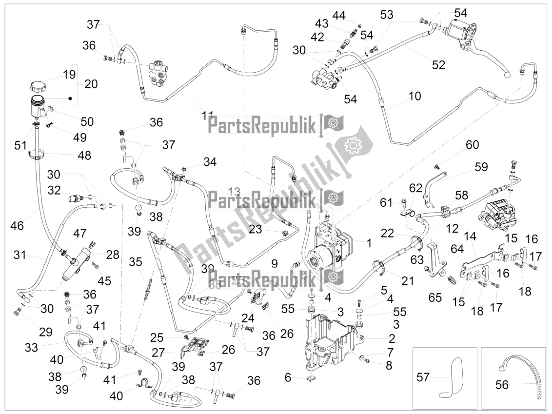 All parts for the Abs Brake System of the Piaggio MP3 500 LT Business 2016