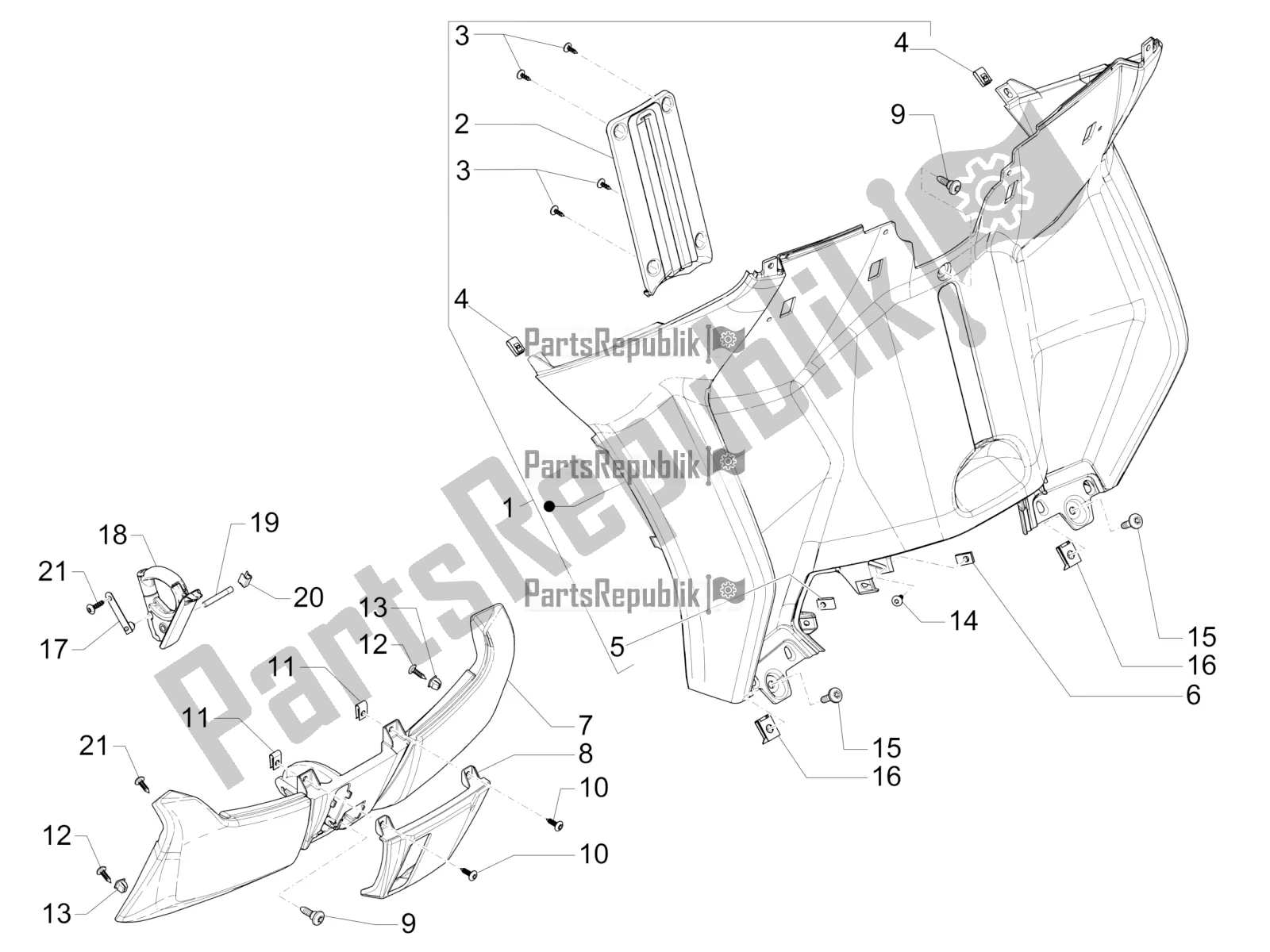 Toutes les pièces pour le Boîte à Gants Avant - Panneau De Protection Des Genoux du Piaggio MP3 500 LT Business 2016