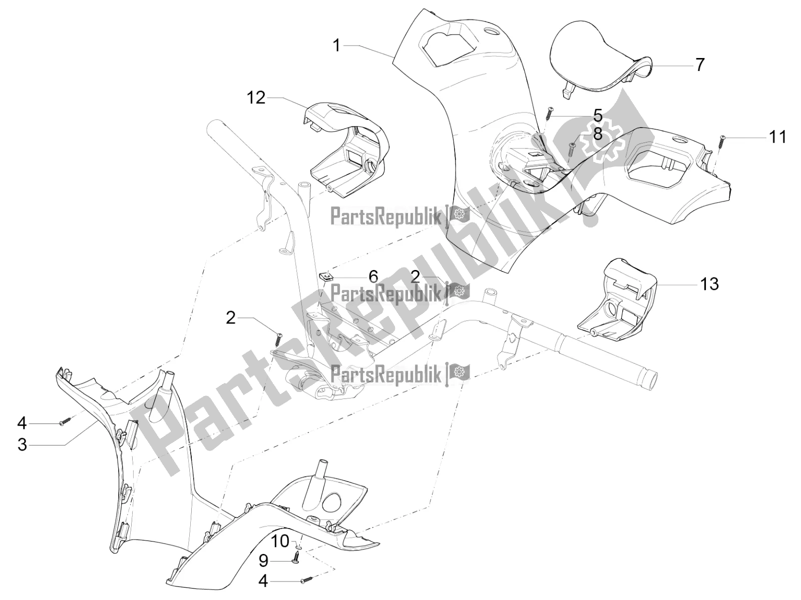 Toutes les pièces pour le Couvertures De Guidon du Piaggio MP3 500 LT Business 2016