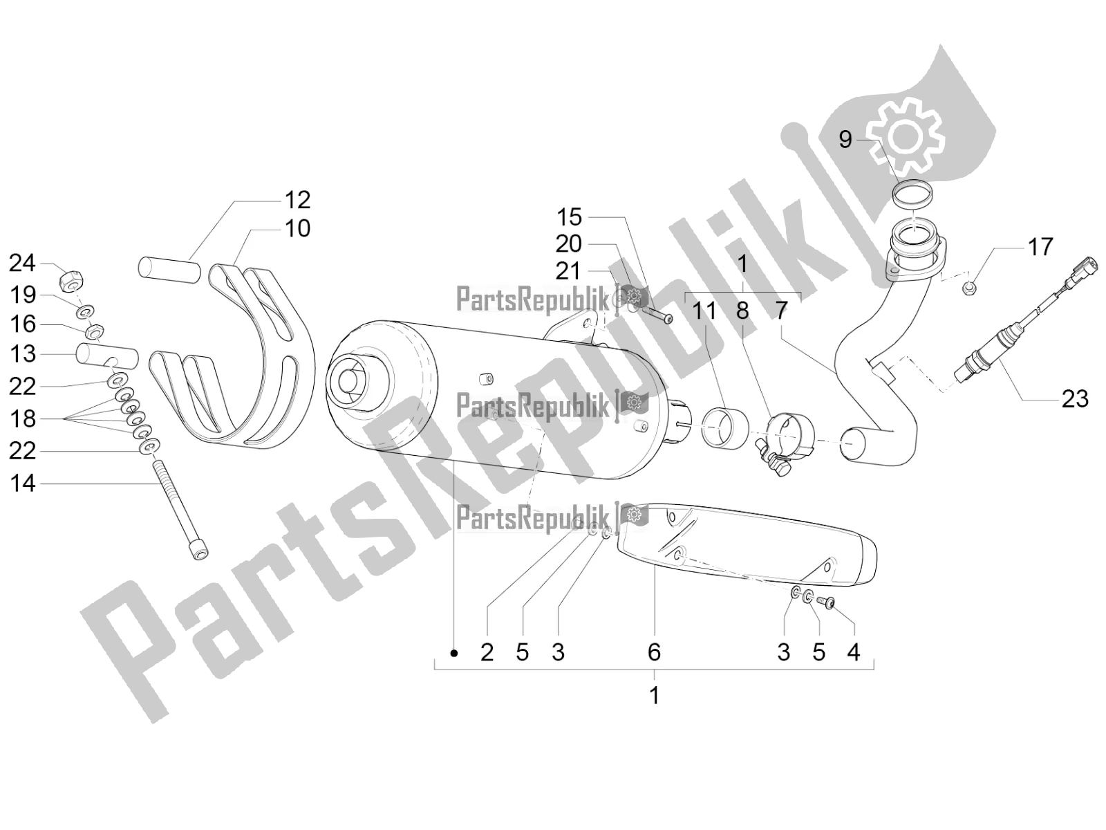 Tutte le parti per il Silenziatore del Piaggio MP3 500 LT Business 2016