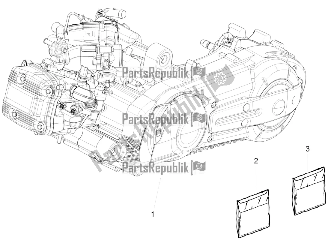 Toutes les pièces pour le Moteur, Assemblage du Piaggio MP3 500 LT Sport 2016