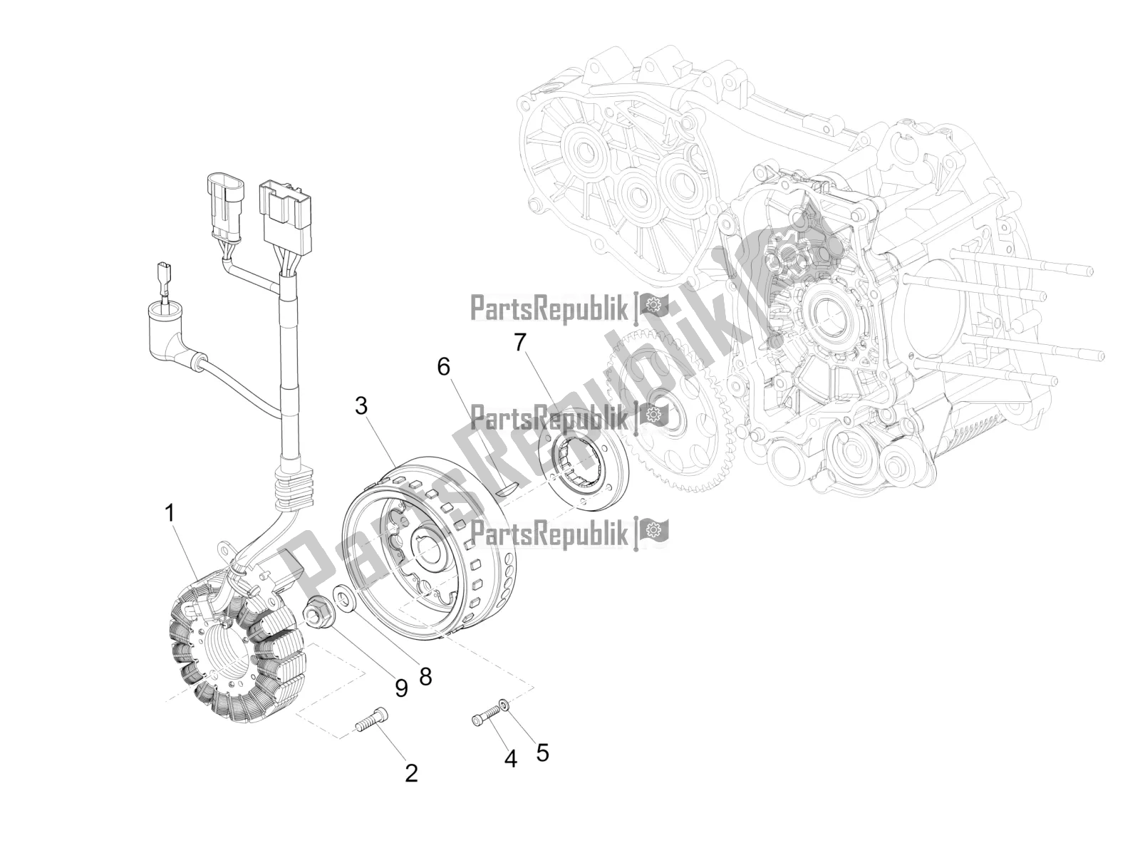 Todas las partes para Volante Magneto de Piaggio MP3 500 LT Sport 2016