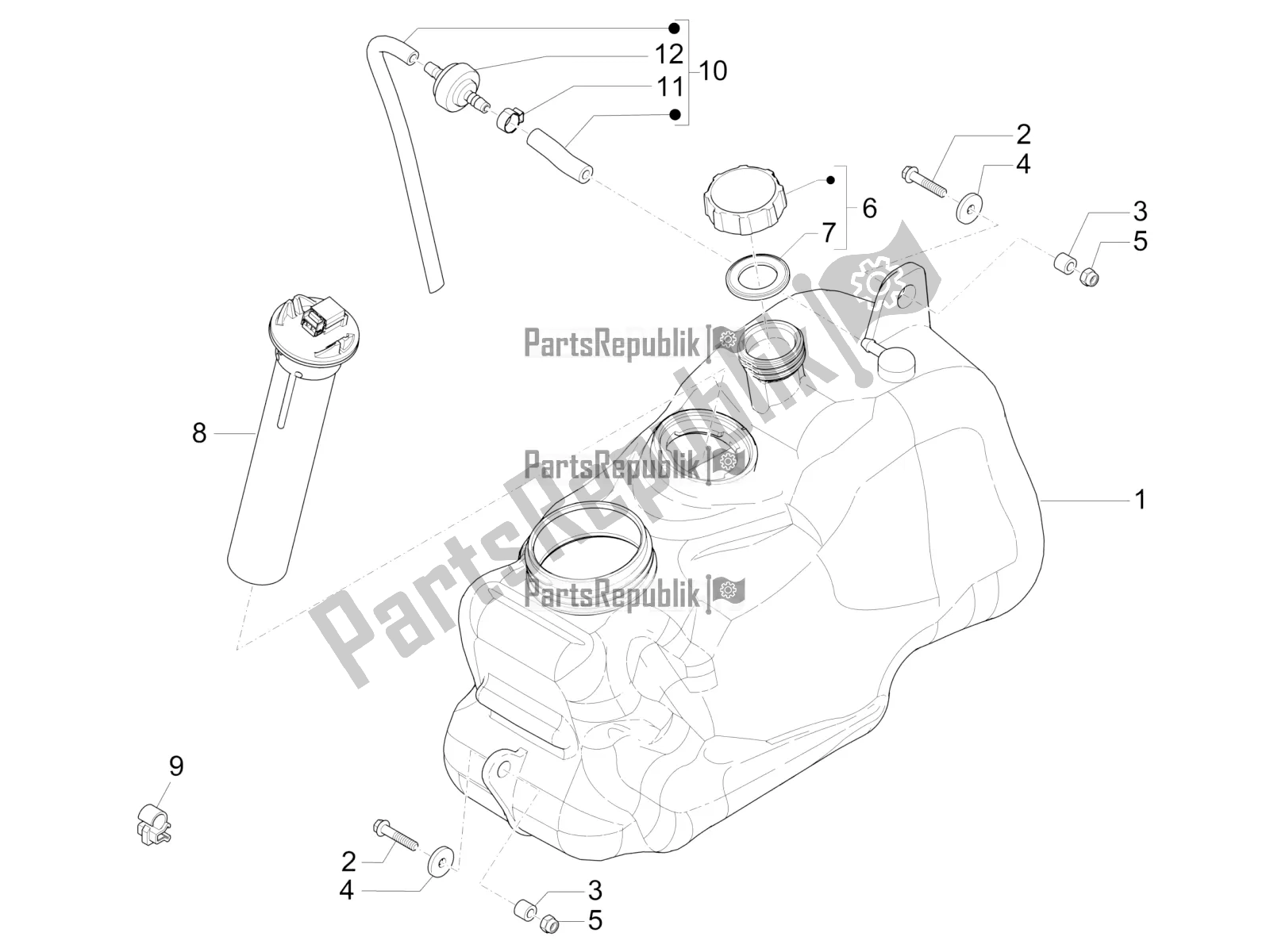 Tutte le parti per il Serbatoio Di Carburante del Piaggio MP3 500 LT Sport 2016