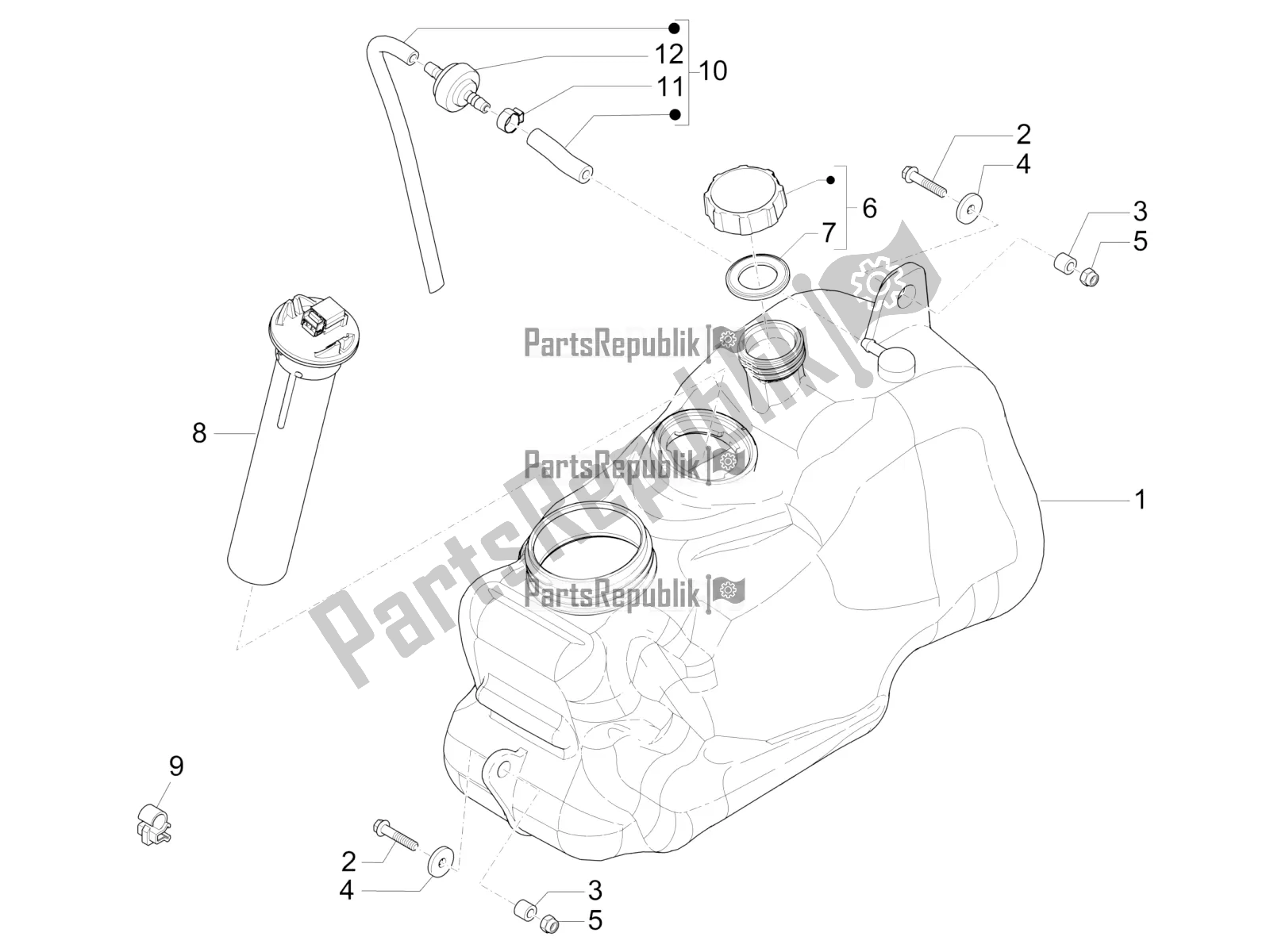 Todas las partes para Depósito De Combustible de Piaggio MP3 500 LT Sport 2016