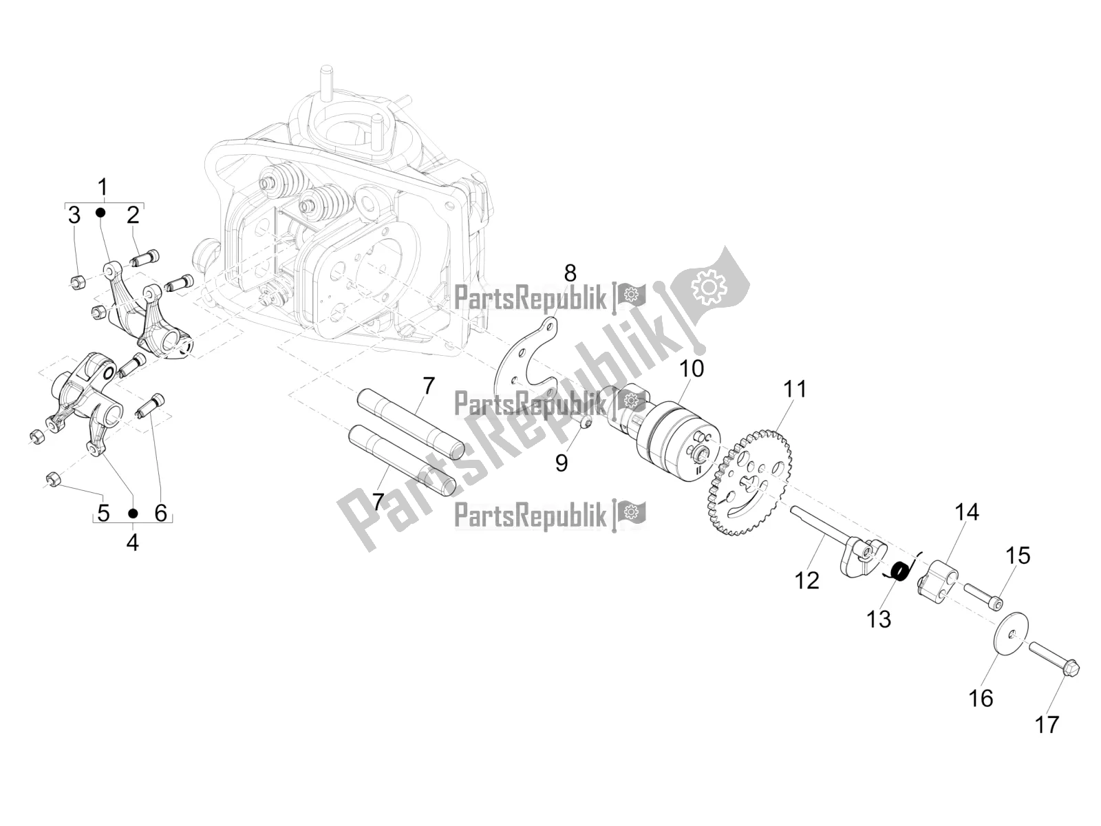 Todas las partes para Unidad De Soporte De Palancas Oscilantes de Piaggio MP3 500 LT Sport 2016