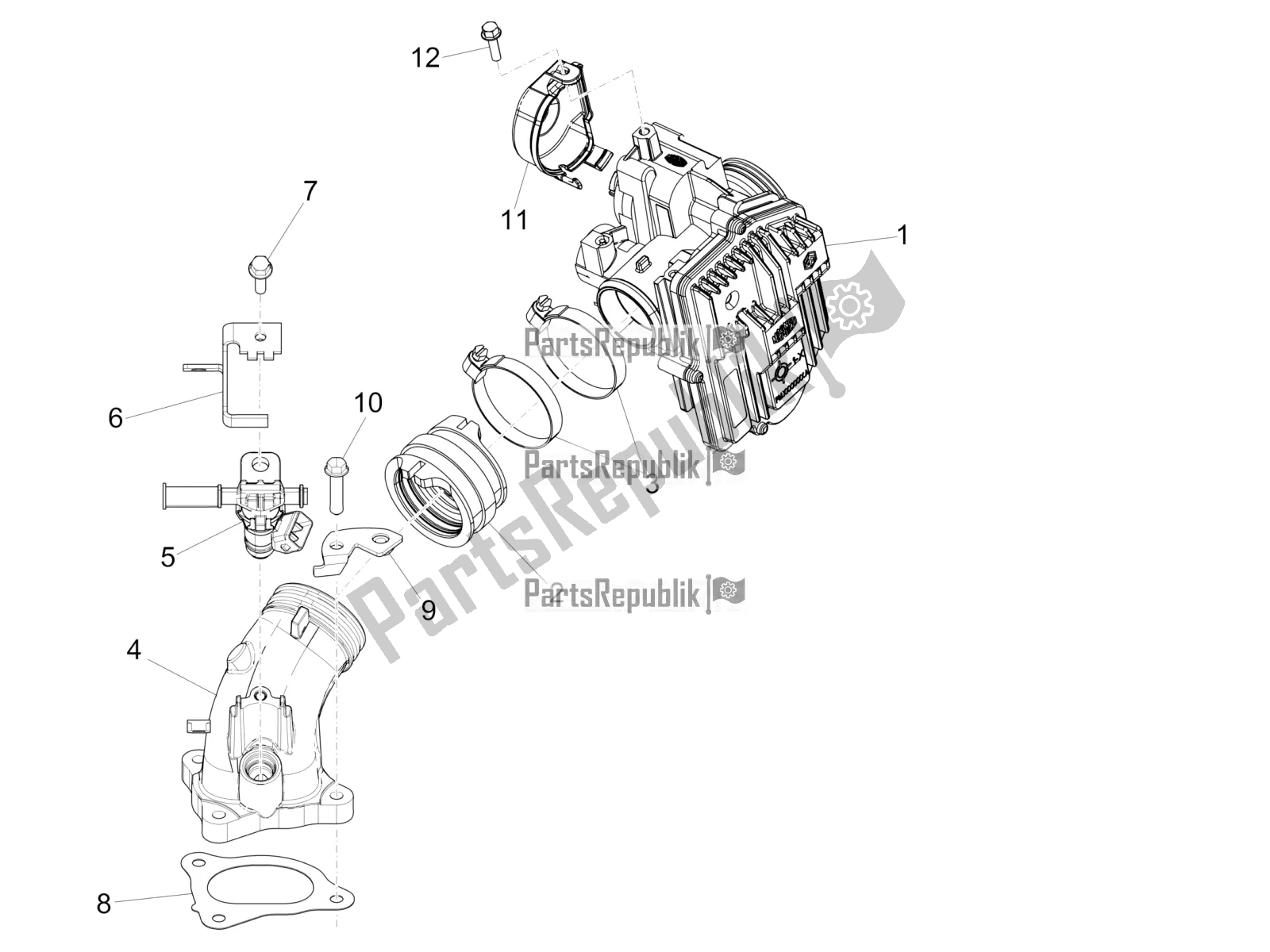 Todas las partes para Throttle Body - Injector - Induction Joint de Piaggio MP3 500 LT Sport 2016