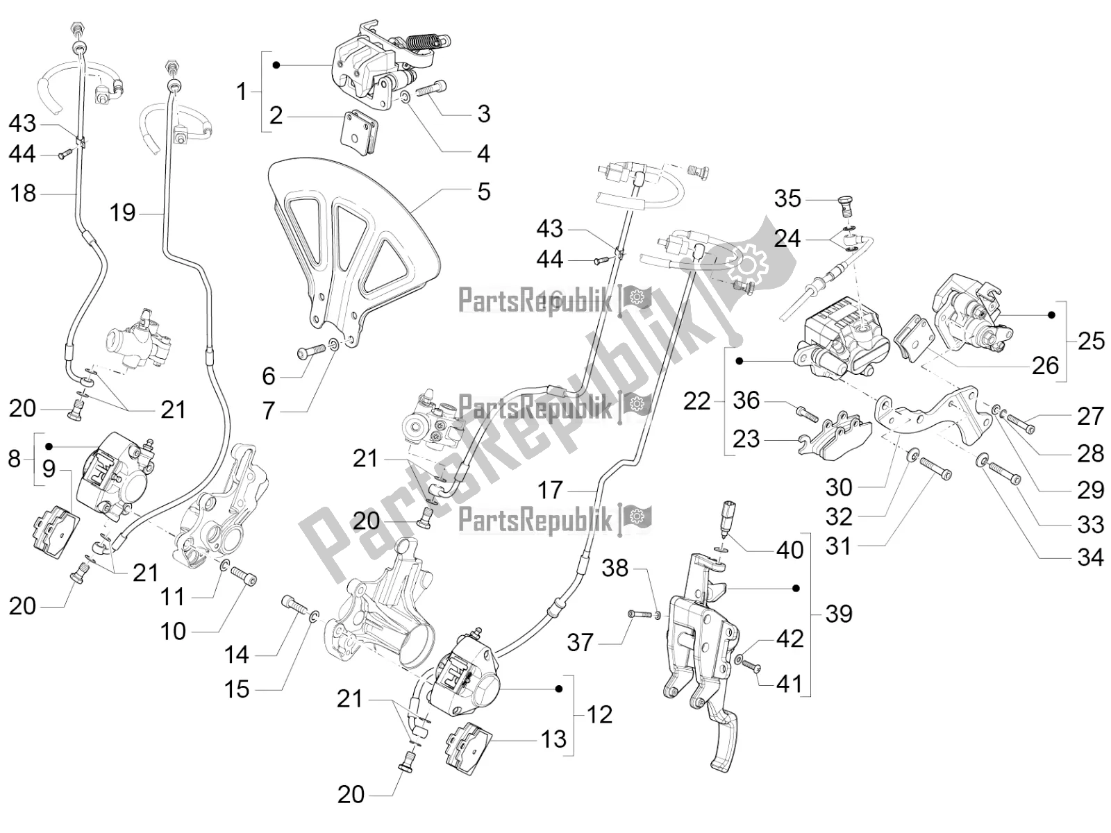 Todas las partes para Frenos Tubos - Pinzas (abs) de Piaggio MP3 500 LT Sport-Business 2016