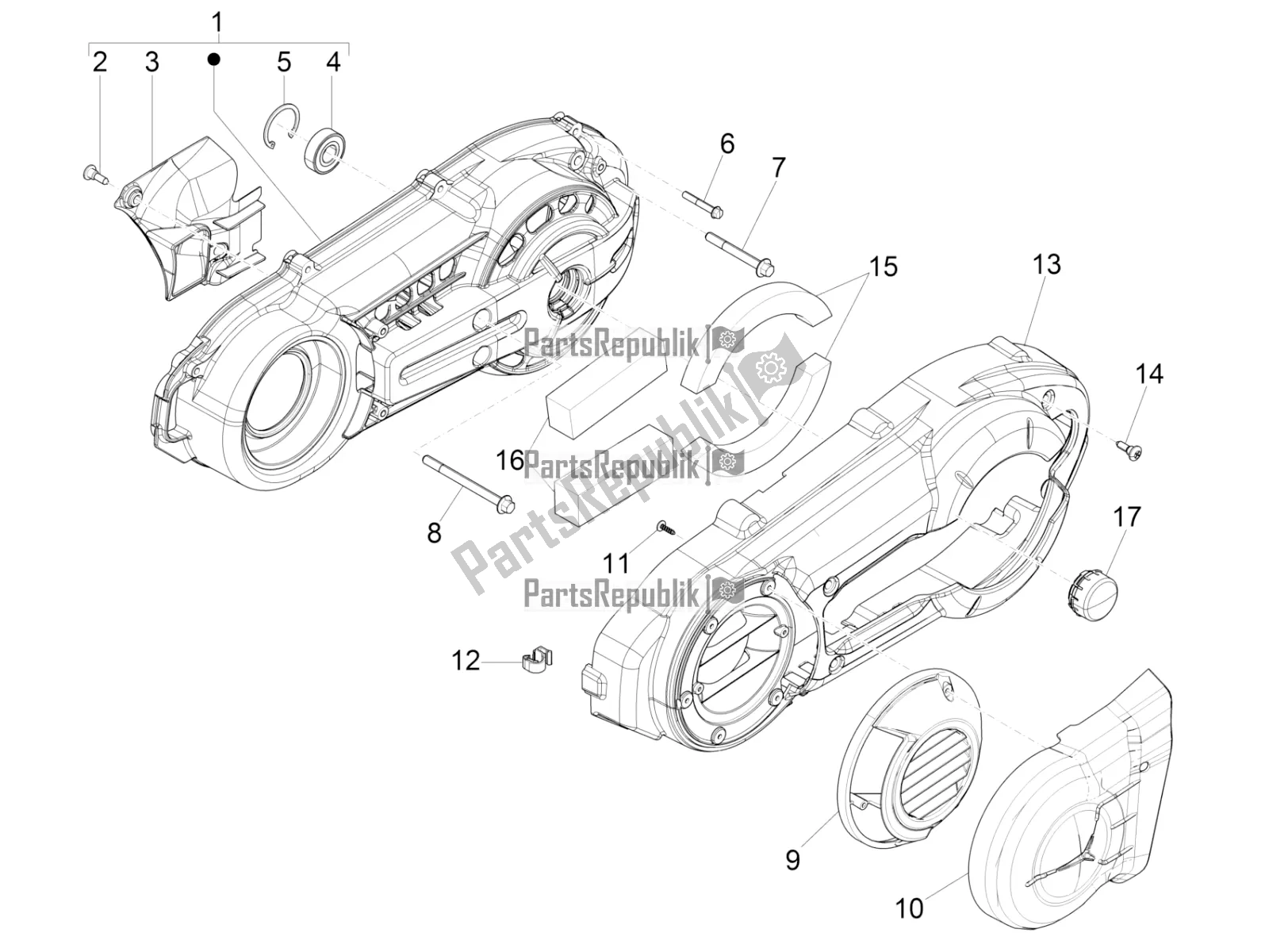 Toutes les pièces pour le Couvercle De Carter - Refroidissement Du Carter du Piaggio MP3 500 LT Sport-Business 2016