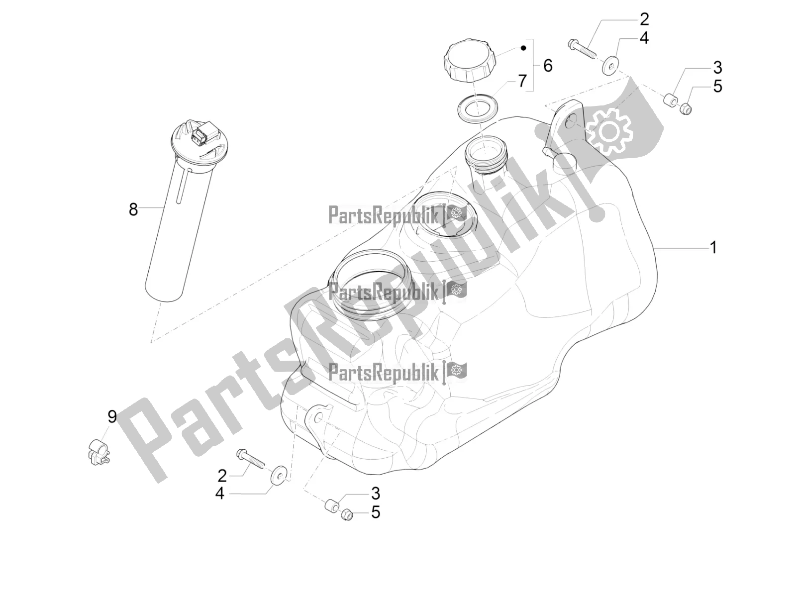 Tutte le parti per il Serbatoio Di Carburante del Piaggio MP3 500 LT Sport-Business 2016