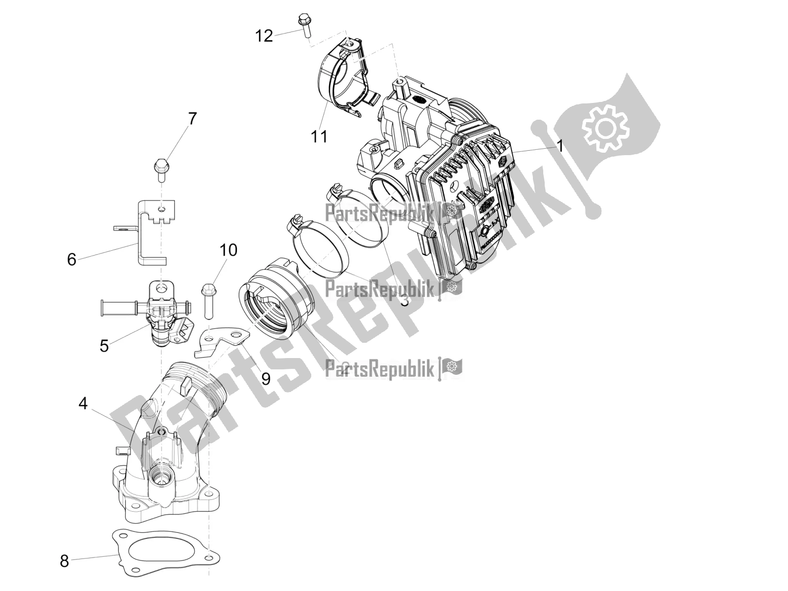 Wszystkie części do Throttle Body - Injector - Induction Joint Piaggio MP3 500 LT Sport-Business 2016