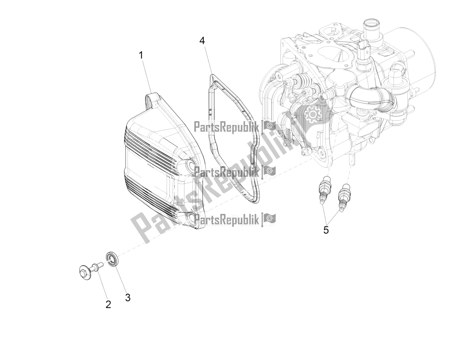 All parts for the Cylinder Head Cover of the Piaggio MP3 500 LT Sport-Business 2017