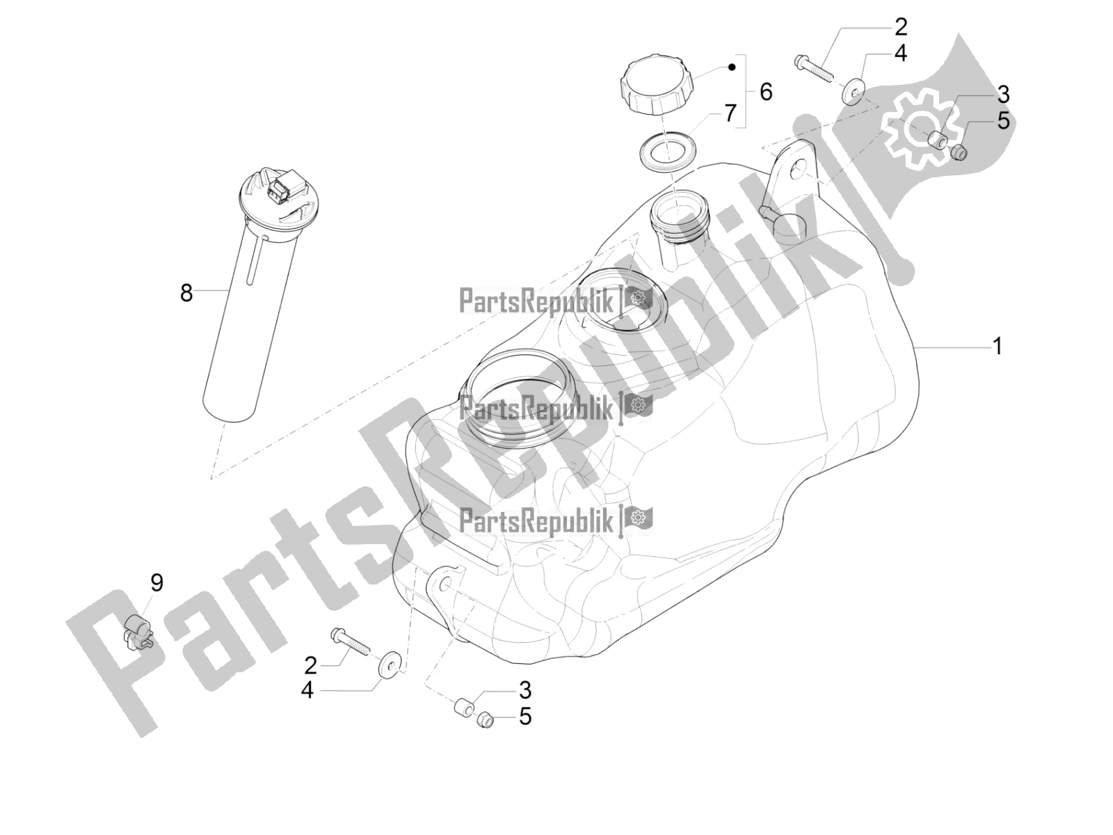 Todas las partes para Depósito De Combustible de Piaggio MP3 500 LT Sport-Business 2017