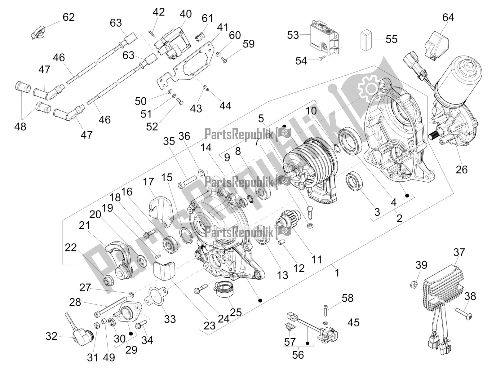 Toutes les pièces pour le Régulateurs De Tension - Unités De Commande électronique (ecu) - H. T. Bobine du Piaggio MP3 500 LT Sport-Business 2017