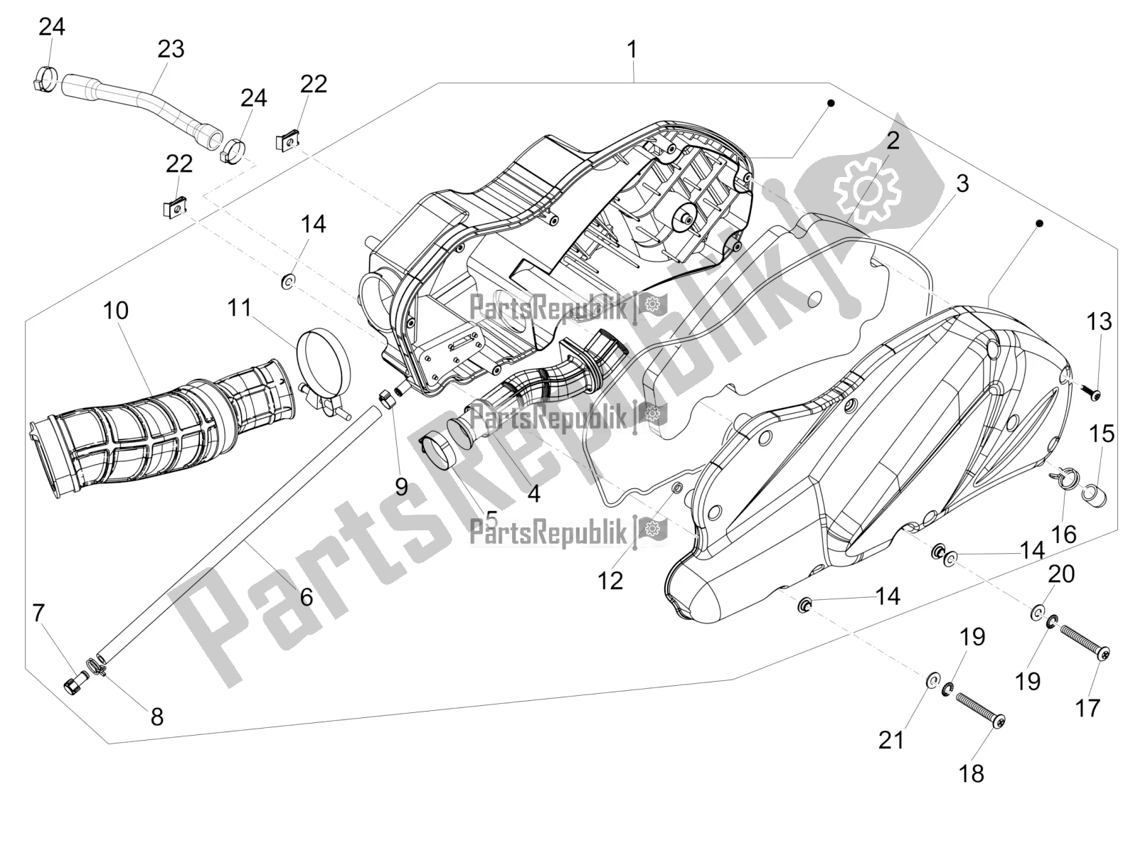 Tutte le parti per il Filtro Dell'aria del Piaggio MP3 500 LT Sport-Business 2018