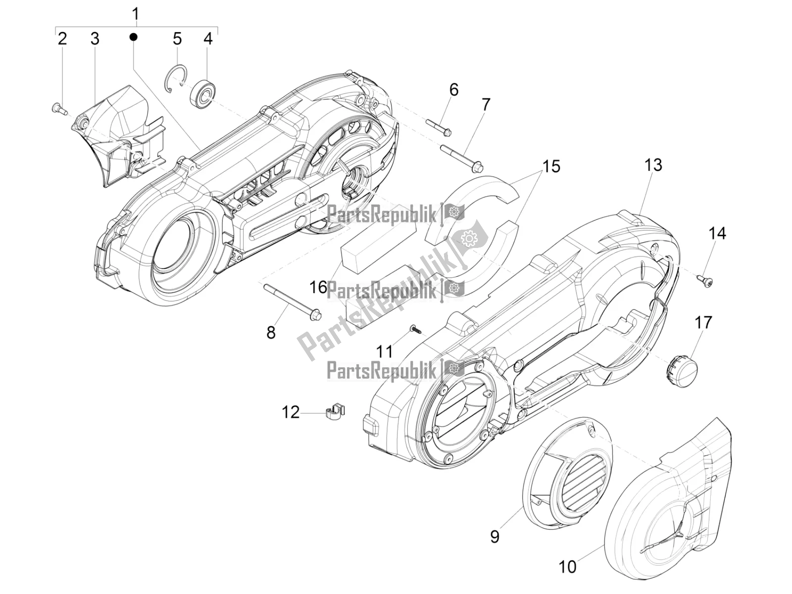 Toutes les pièces pour le Couvercle De Carter - Refroidissement Du Carter du Piaggio MP3 500 LT Sport-Business 2018