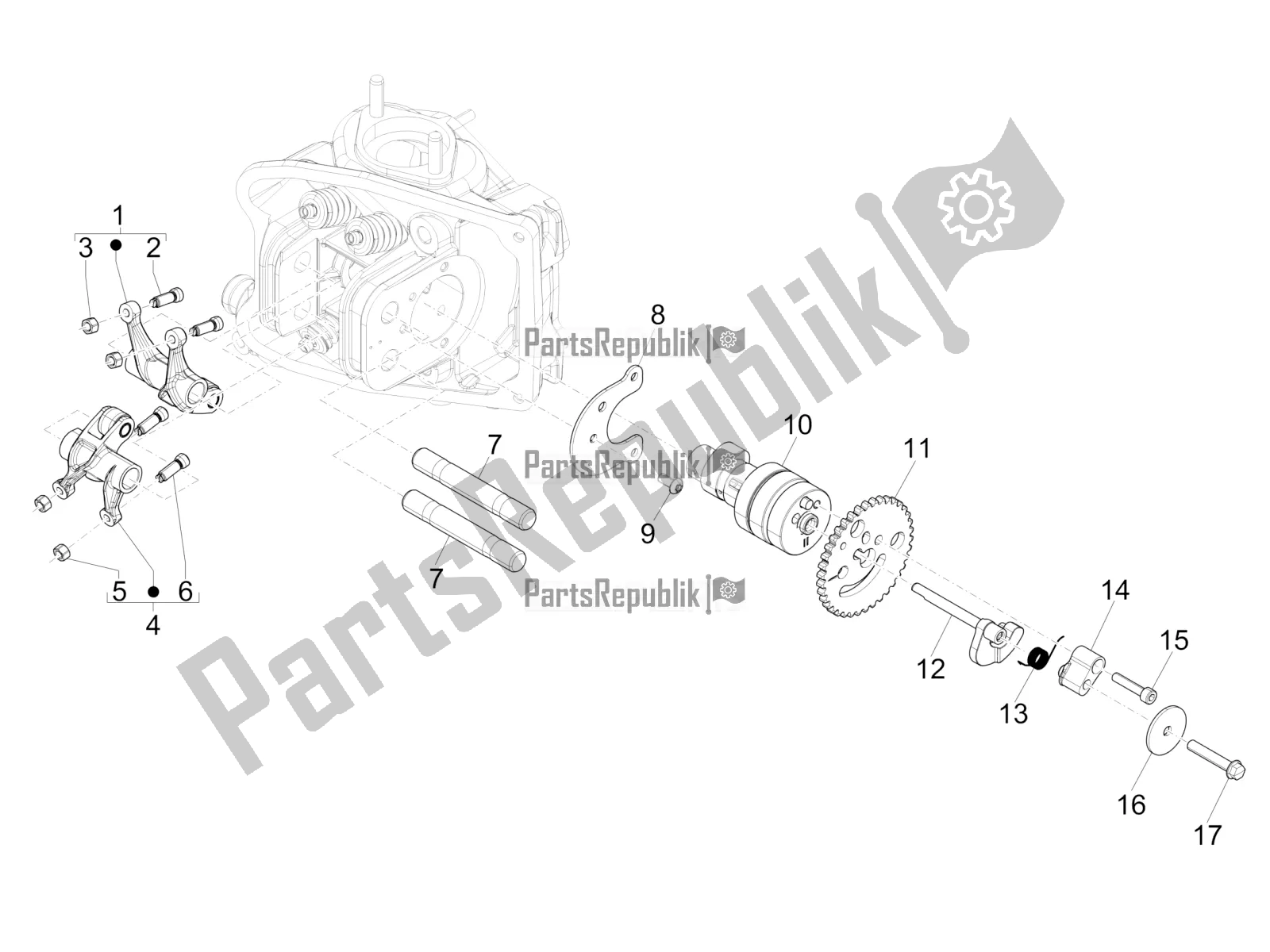 Toutes les pièces pour le Leviers à Bascule Support Unité du Piaggio MP3 500 LT Sport-Business 2018