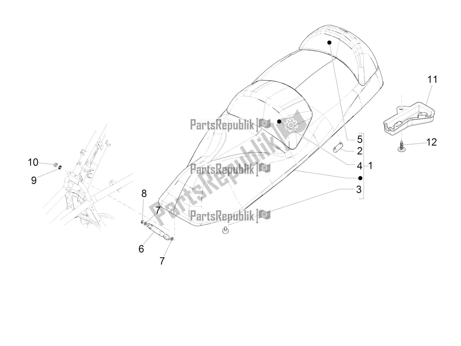 Toutes les pièces pour le Selle / Sièges du Piaggio MP3 500 LT Sport-Business 2018