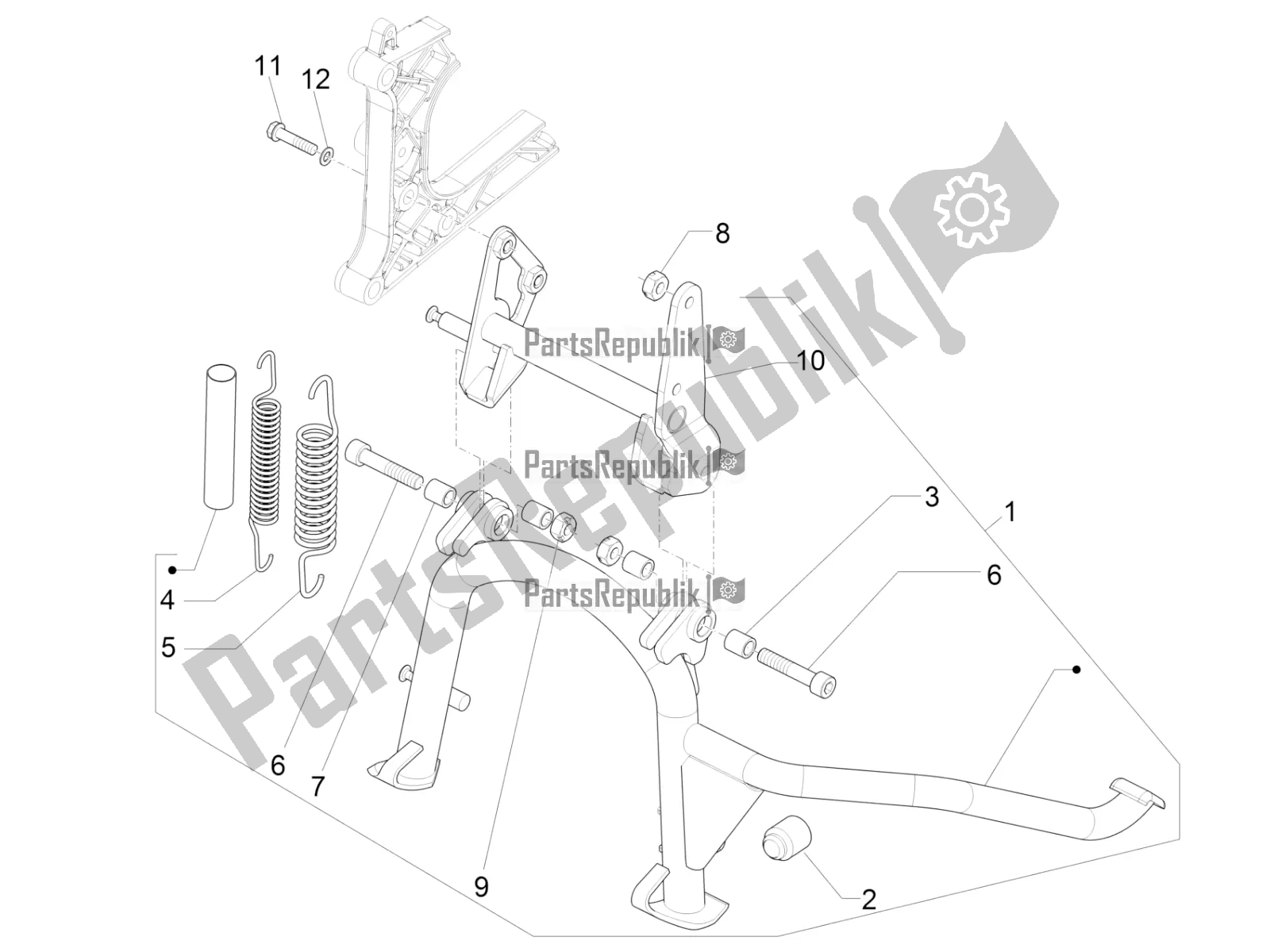 All parts for the Stand/s of the Piaggio MP3 500 LT Sport-Business 2018