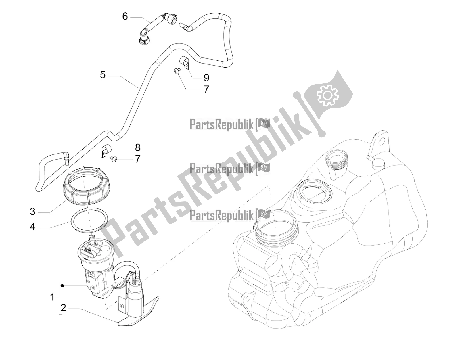 Toutes les pièces pour le Système D'alimentation du Piaggio MP3 500 LT Sport-Business 2018