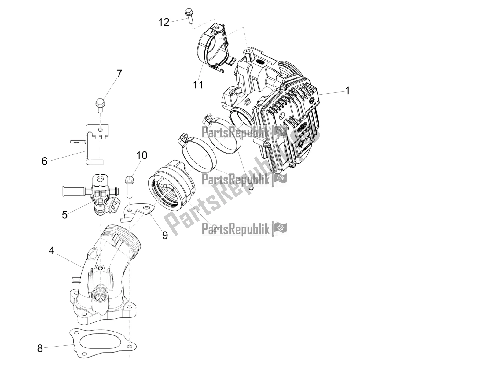 Wszystkie części do Throttle Body - Injector - Induction Joint Piaggio MP3 500 LT Sport-Business 2018