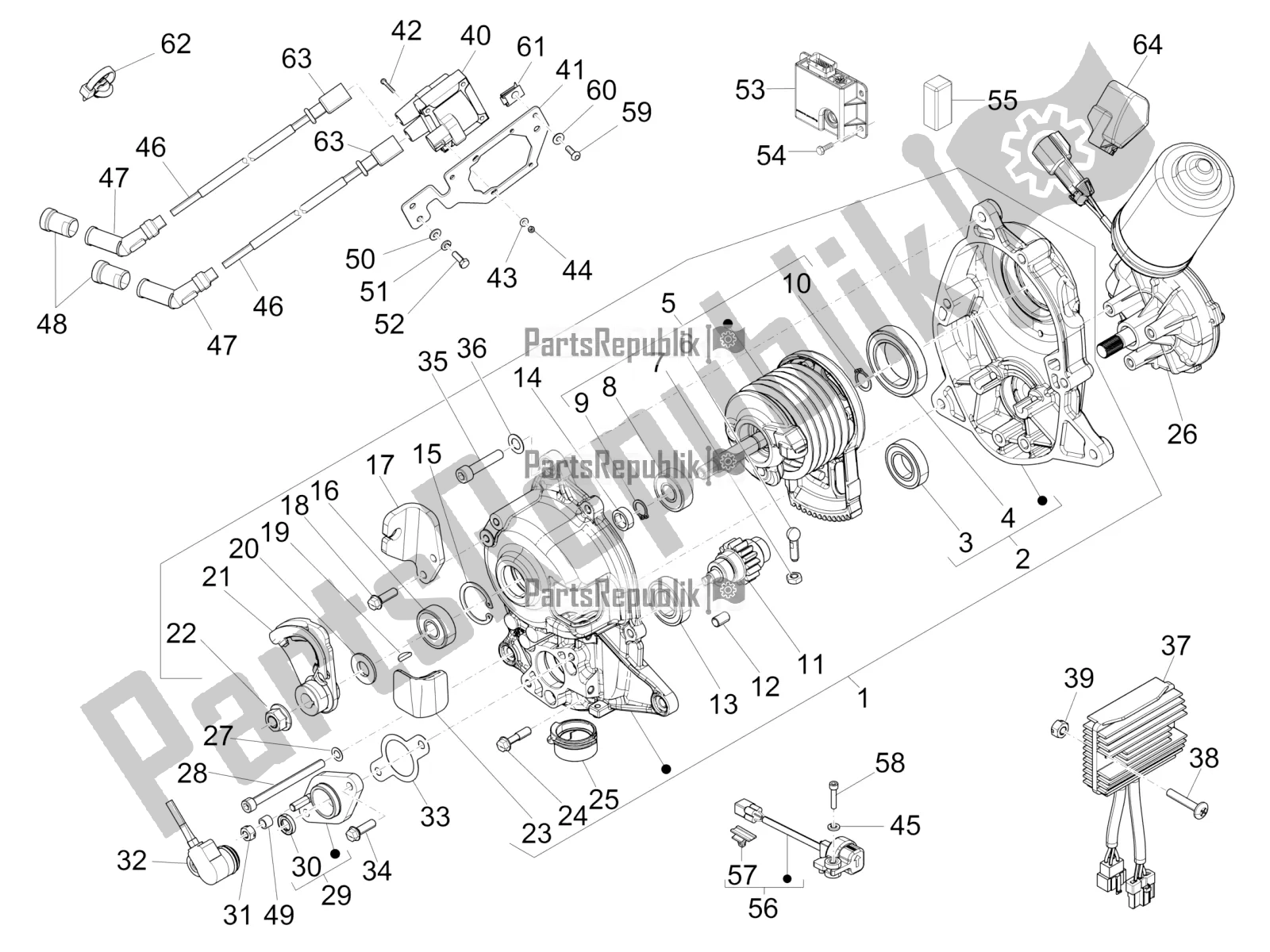 Toutes les pièces pour le Régulateurs De Tension - Unités De Commande électronique (ecu) - H. T. Bobine du Piaggio MP3 500 LT Sport-Business 2018