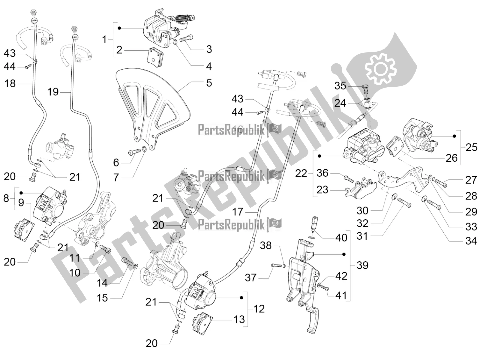 Todas las partes para Frenos Tubos - Pinzas (abs) de Piaggio MP3 500 LT Sport-Business 2019