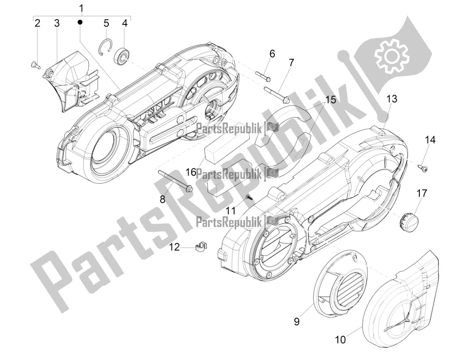 Toutes les pièces pour le Couvercle De Carter - Refroidissement Du Carter du Piaggio MP3 500 LT Sport-Business 2019