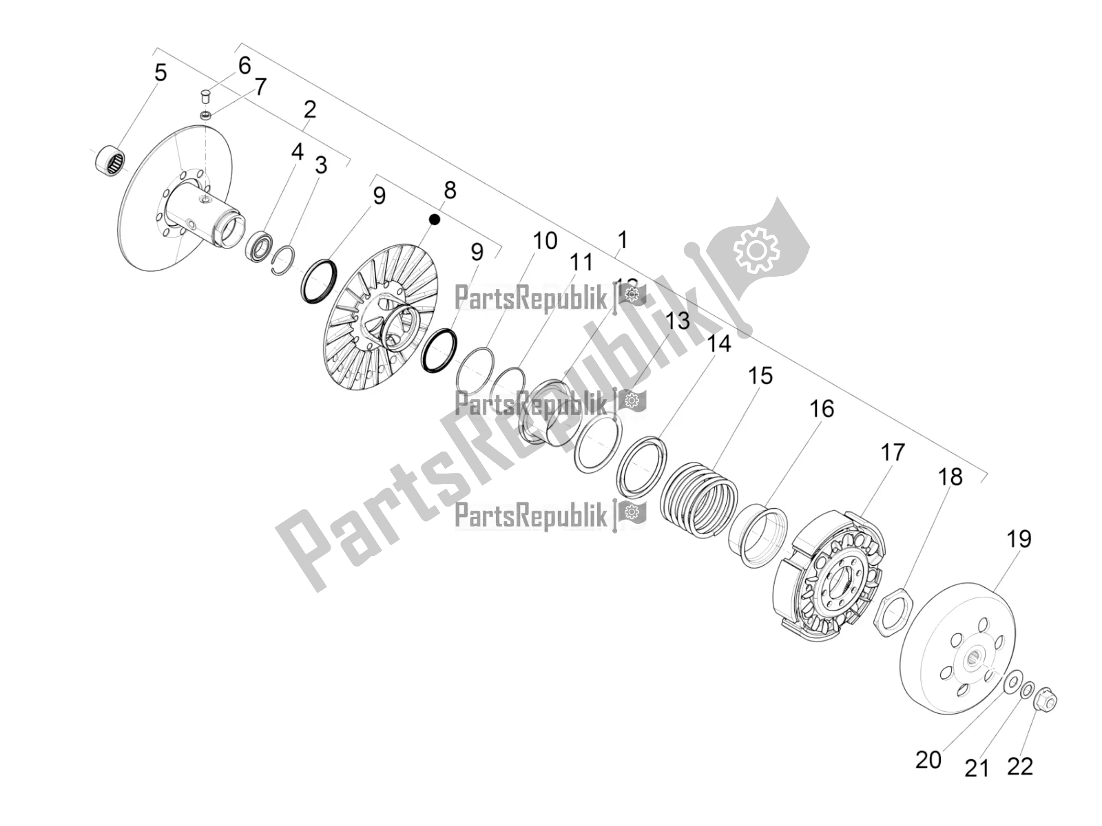 Tutte le parti per il Puleggia Condotta del Piaggio MP3 500 LT Sport-Business 2019