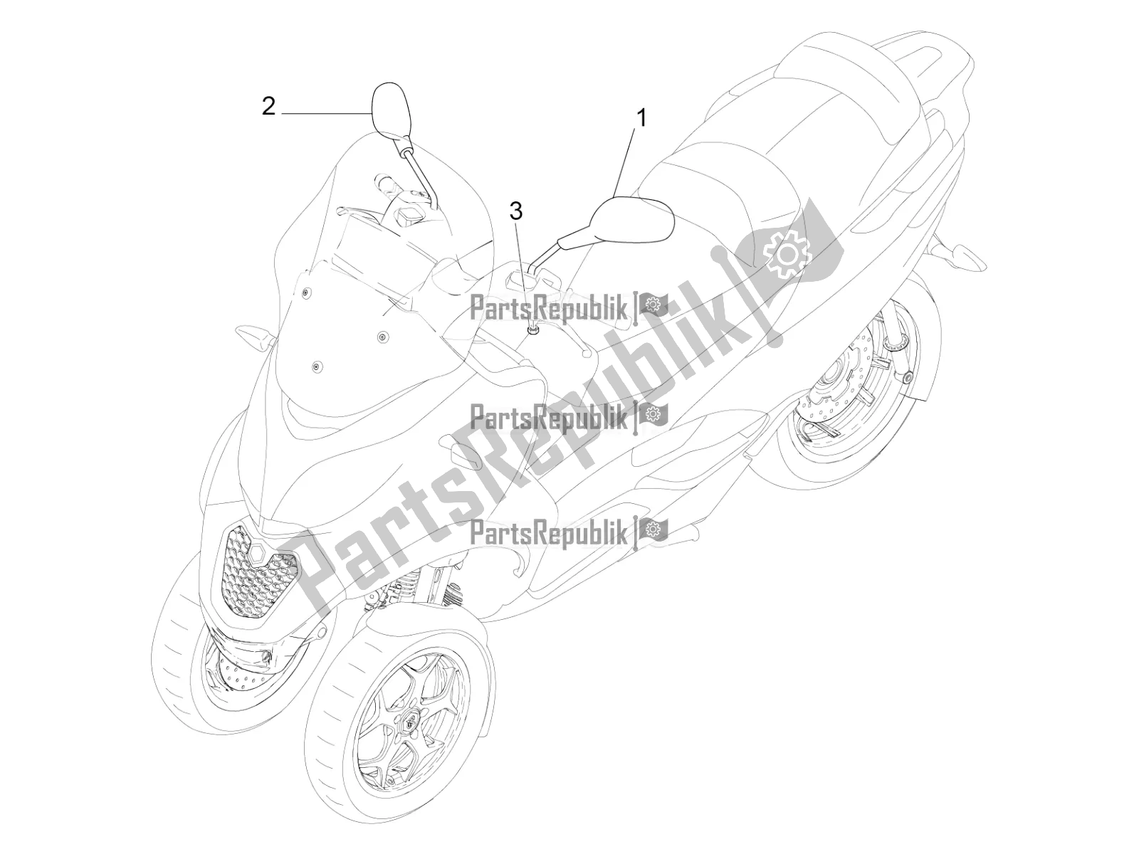 Toutes les pièces pour le Miroir (s) De Conduite du Piaggio MP3 500 LT Sport-Business 2019