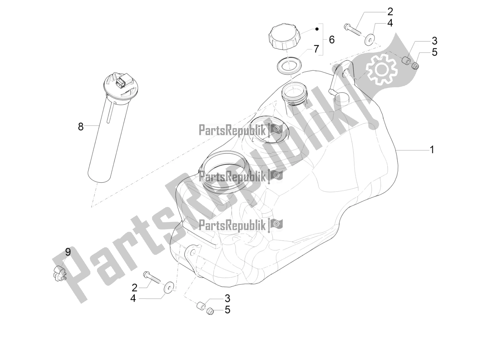Todas las partes para Depósito De Combustible de Piaggio MP3 500 LT Sport-Business 2019