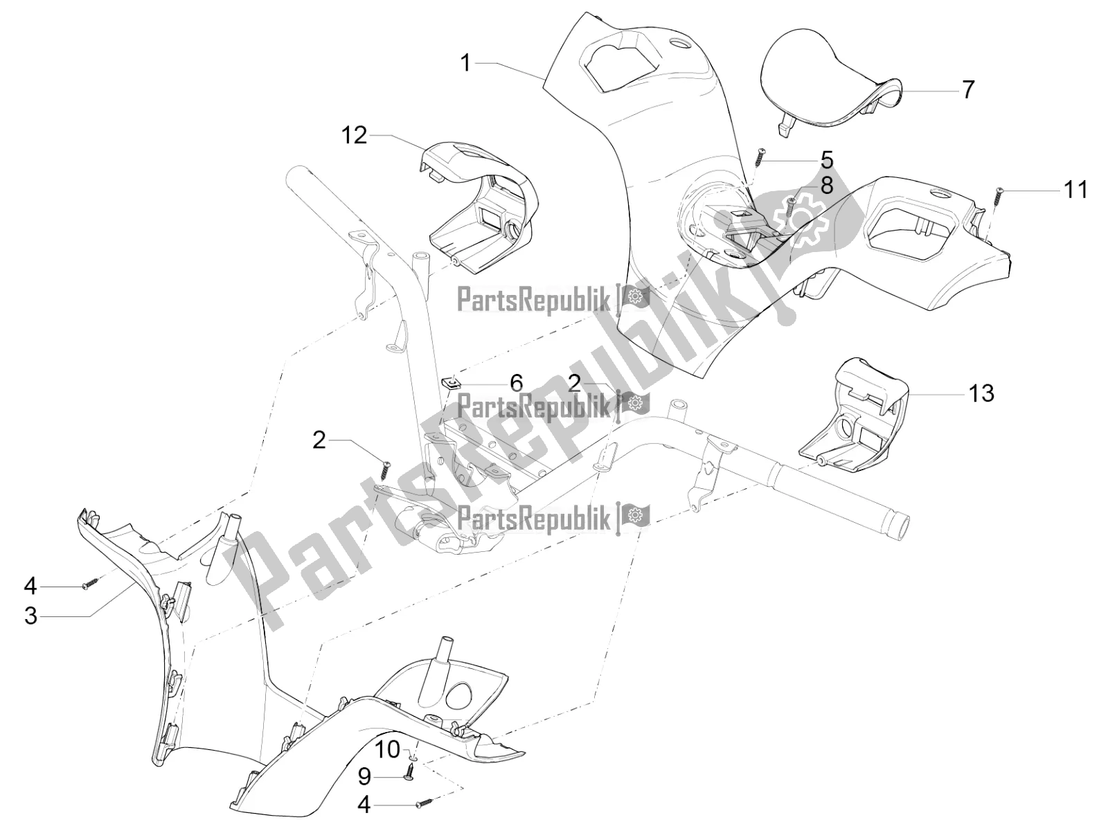 Toutes les pièces pour le Couvertures De Guidon du Piaggio MP3 500 LT Sport-Business 2019