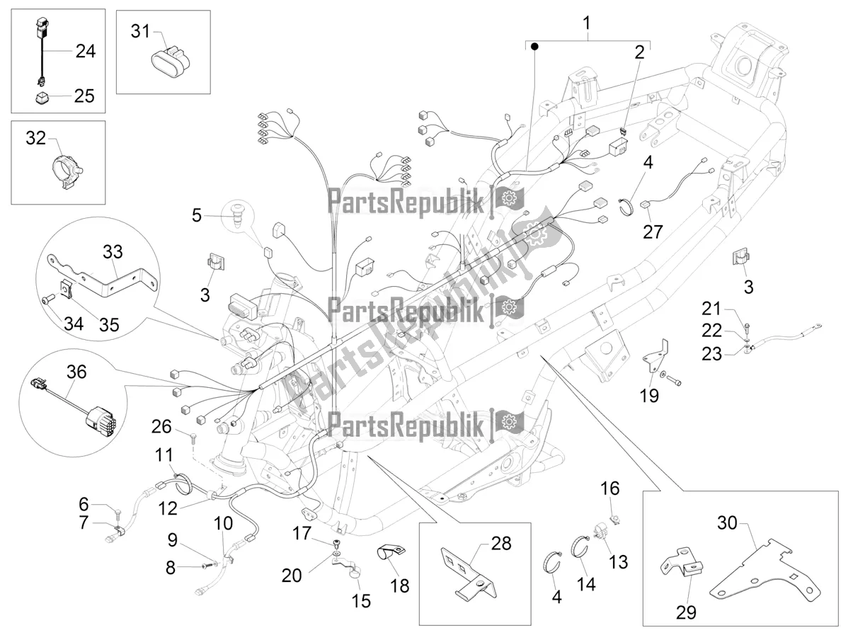 Toutes les pièces pour le Faisceau De Câbles Principal du Piaggio MP3 500 LT Sport-Business 2019