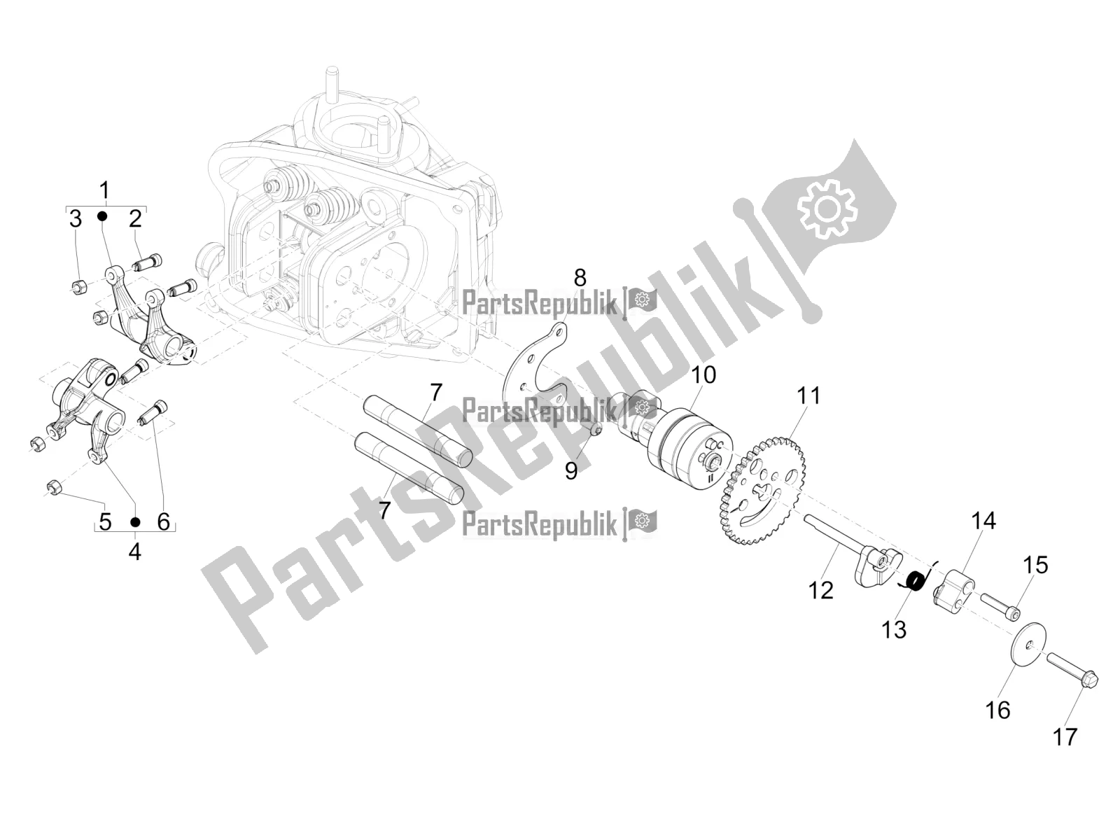 All parts for the Rocking Levers Support Unit of the Piaggio MP3 500 LT Sport-Business 2019