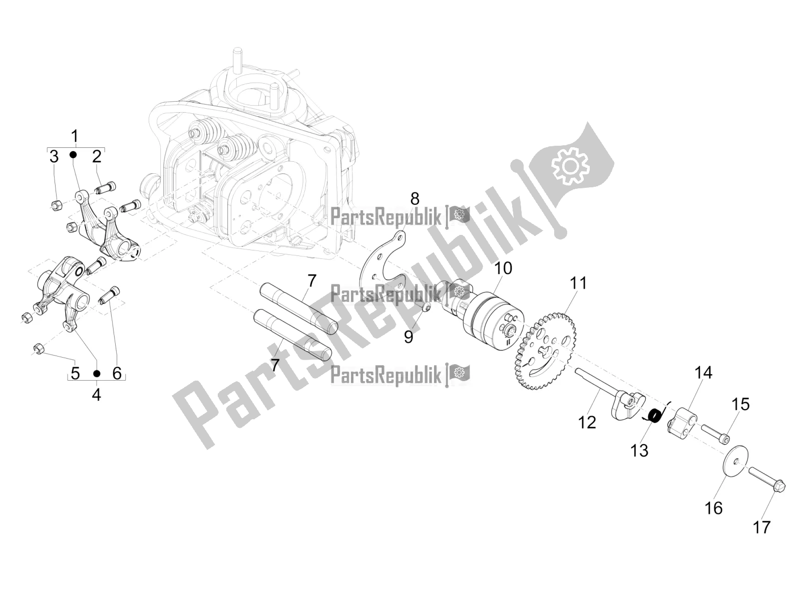 Tutte le parti per il Unità Di Supporto Leve A Dondolo del Piaggio MP3 500 LT Sport-Business 2019