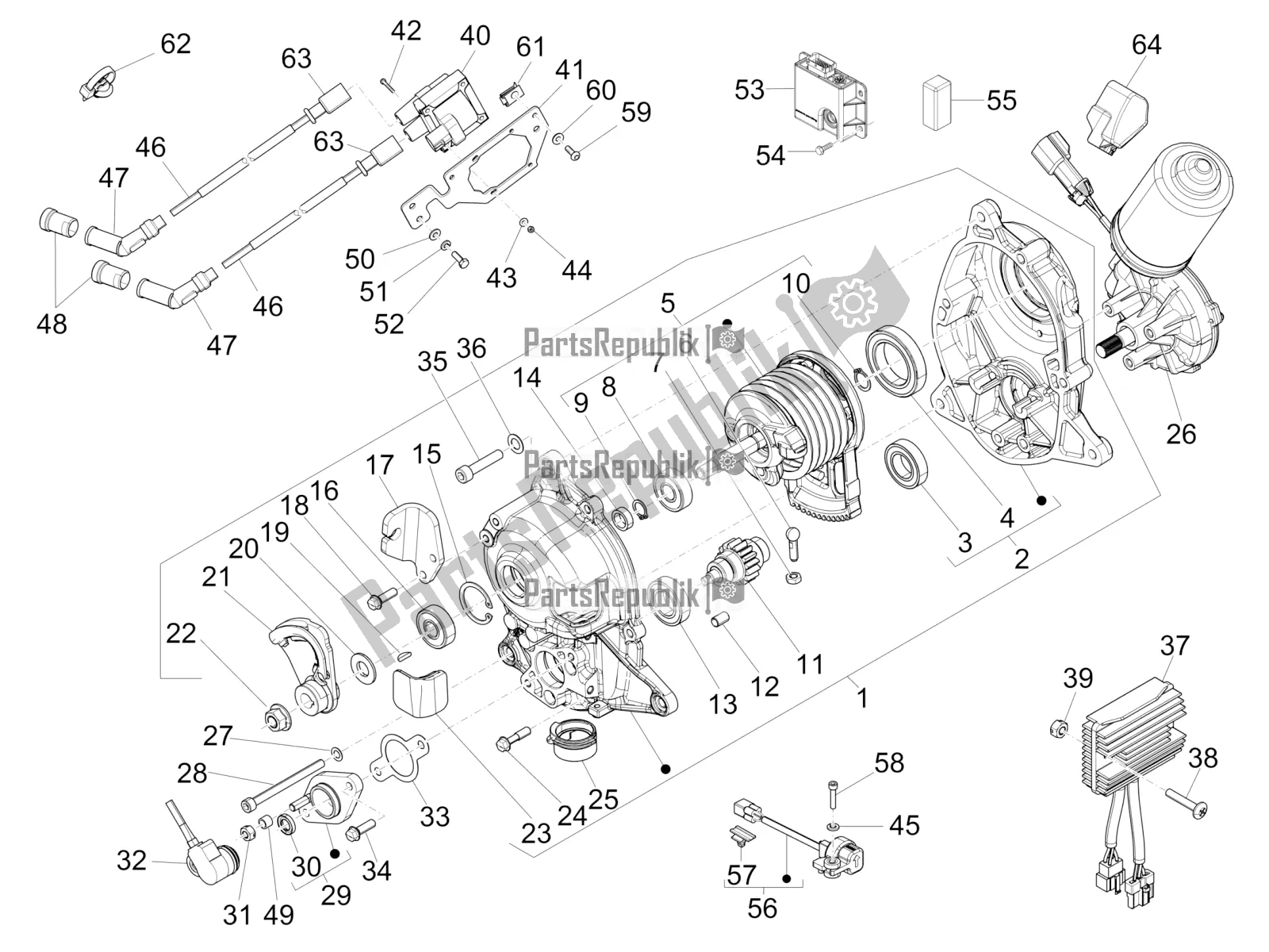 Toutes les pièces pour le Régulateurs De Tension - Unités De Commande électronique (ecu) - H. T. Bobine du Piaggio MP3 500 LT Sport-Business 2019