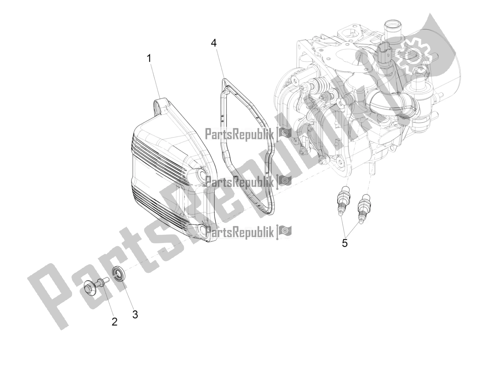 All parts for the Cylinder Head Cover of the Piaggio MP3 500 LT Sport-Business ABS 2017