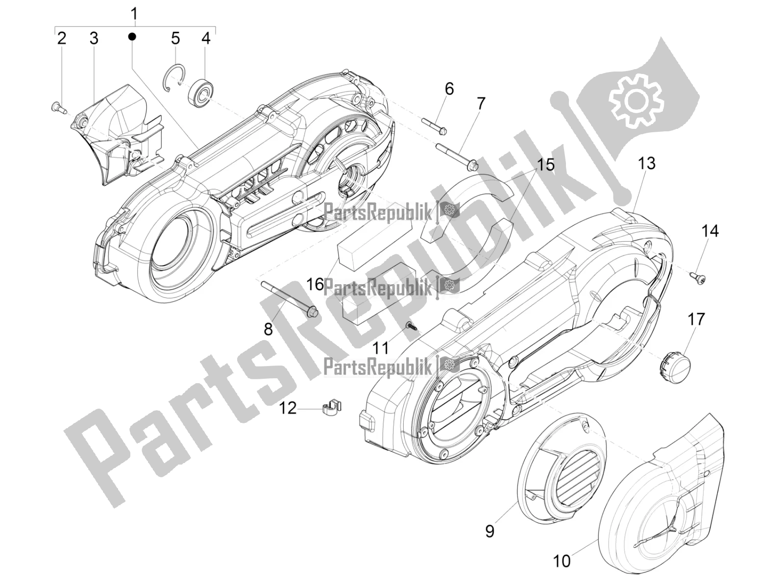 Wszystkie części do Pokrywa Skrzyni Korbowej - Ch? Odzenie Skrzyni Korbowej Piaggio MP3 500 LT Sport-Business ABS 2018