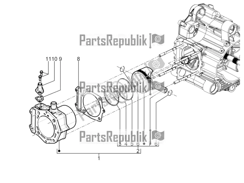 Toutes les pièces pour le Unité Cylindre-piston-axe De Poignet du Piaggio MP3 500 LT Sport-Business ABS 2018