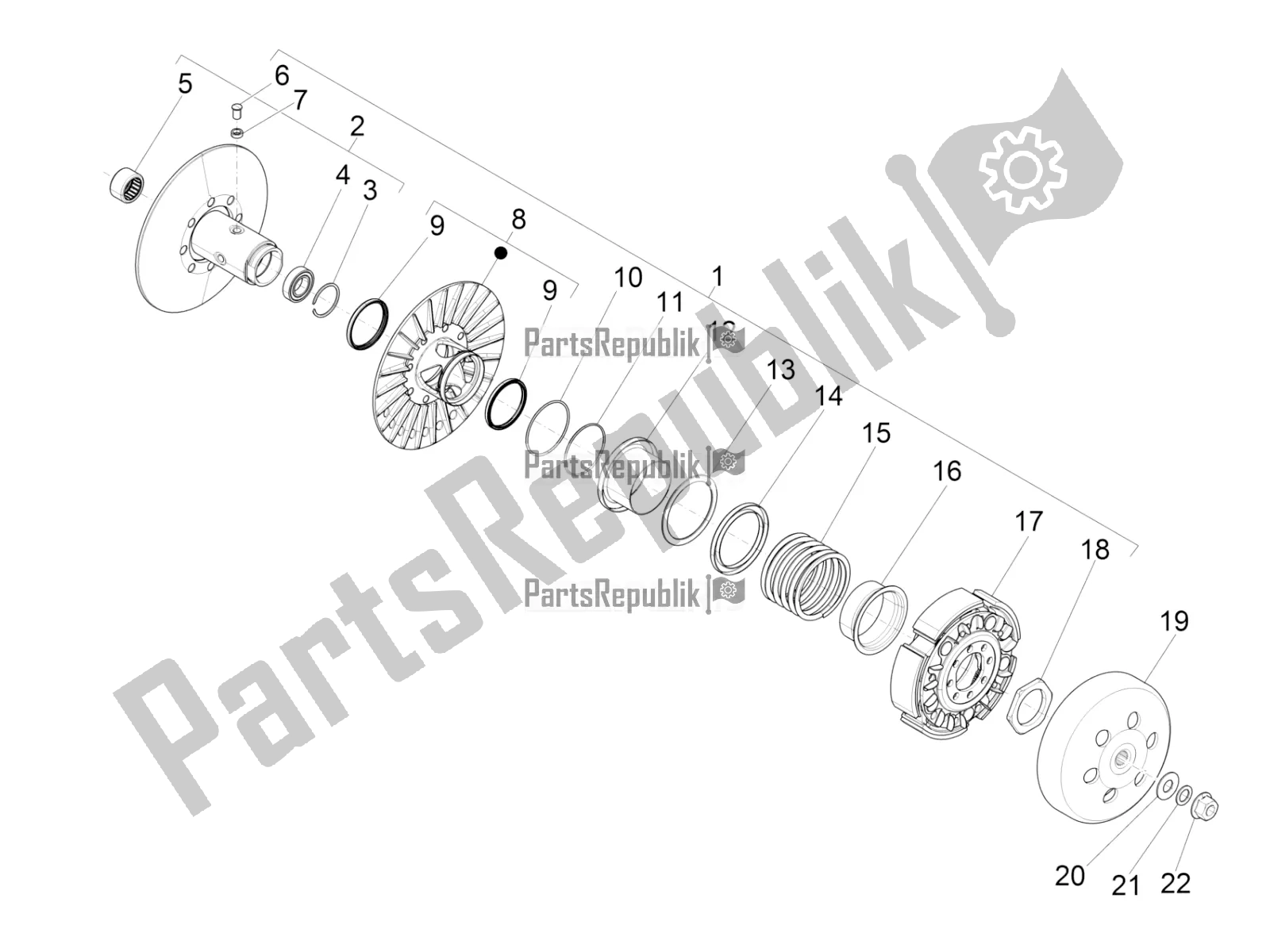 Tutte le parti per il Puleggia Condotta del Piaggio MP3 500 LT Sport-Business ABS 2018