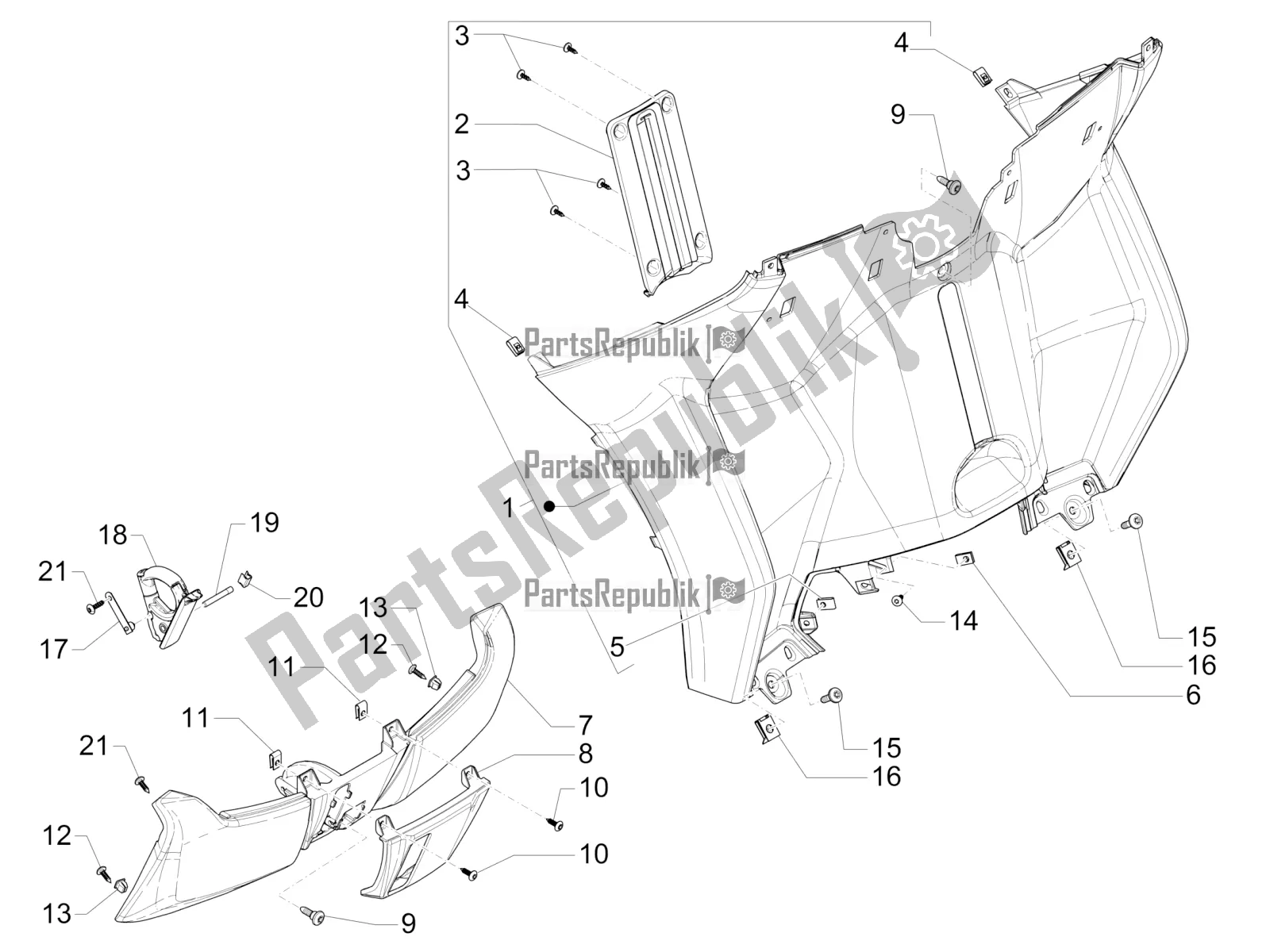 Toutes les pièces pour le Boîte à Gants Avant - Panneau De Protection Des Genoux du Piaggio MP3 500 LT Sport-Business ABS 2018