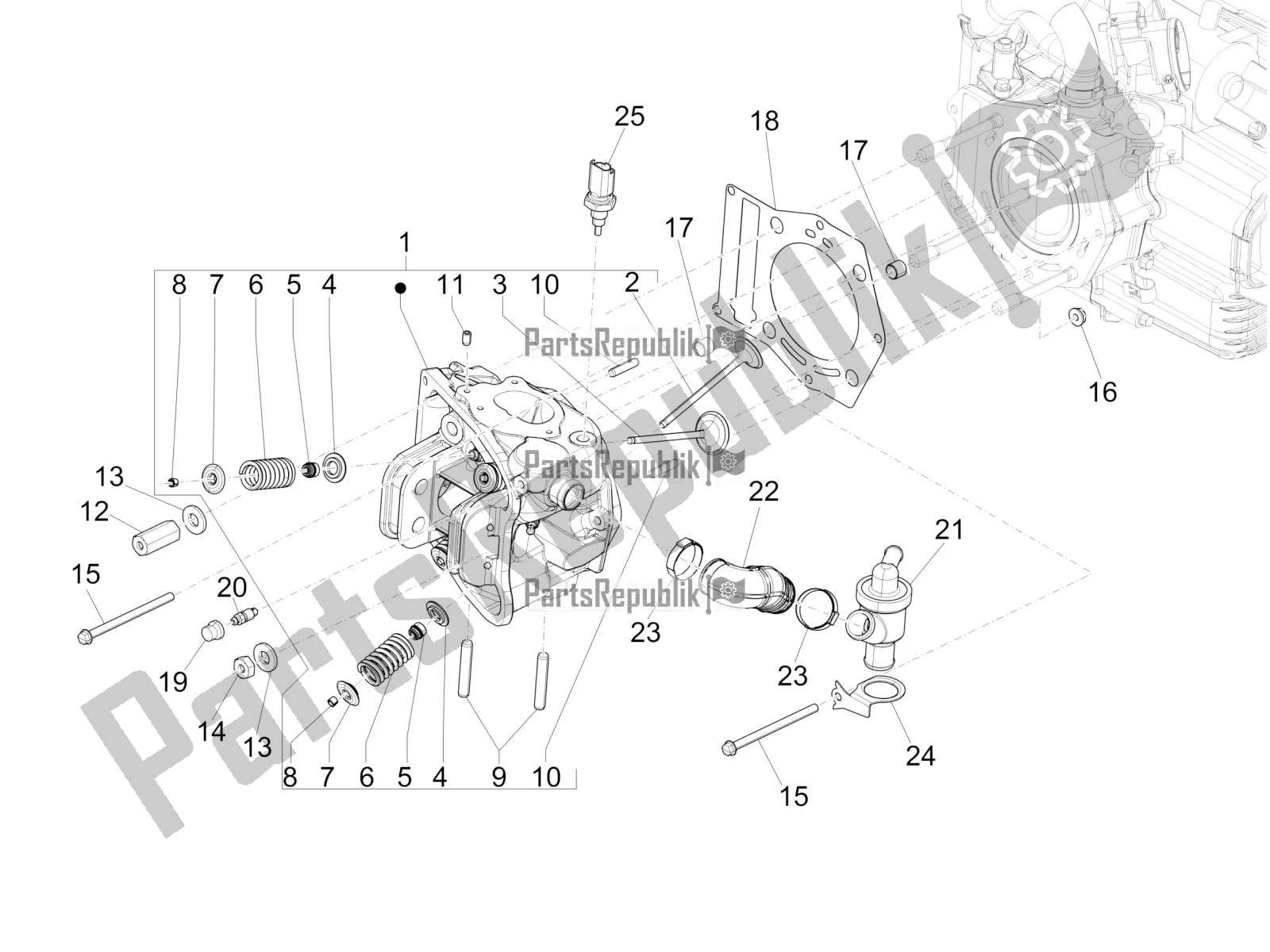 Toutes les pièces pour le Unité De Tête - Valve du Piaggio MP3 500 LT Sport-Business ABS 2018