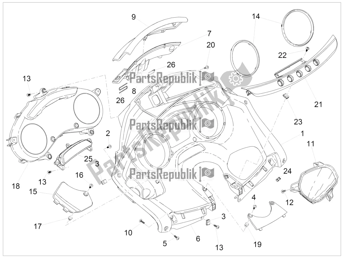 All parts for the Meter Combination - Cruscotto of the Piaggio MP3 500 LT Sport-Business ABS 2018