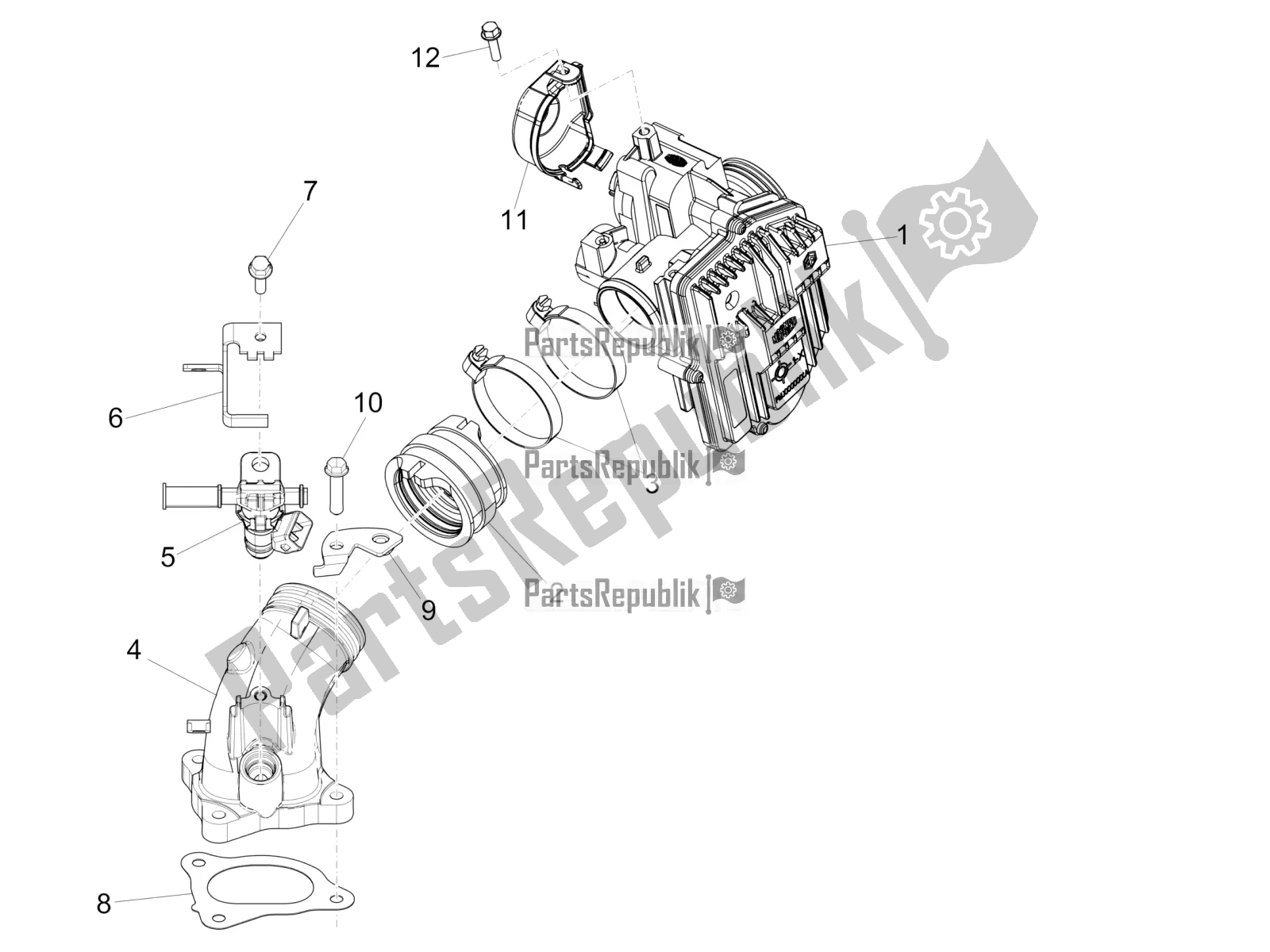 Todas las partes para Throttle Body - Injector - Induction Joint de Piaggio MP3 500 LT Sport-Business ABS 2018