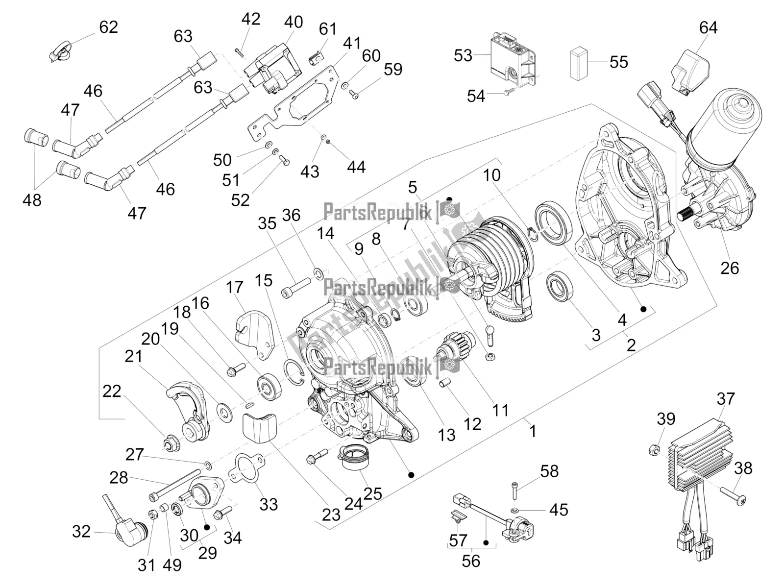 Toutes les pièces pour le Régulateurs De Tension - Unités De Commande électronique (ecu) - H. T. Bobine du Piaggio MP3 500 LT Sport-Business ABS 2018