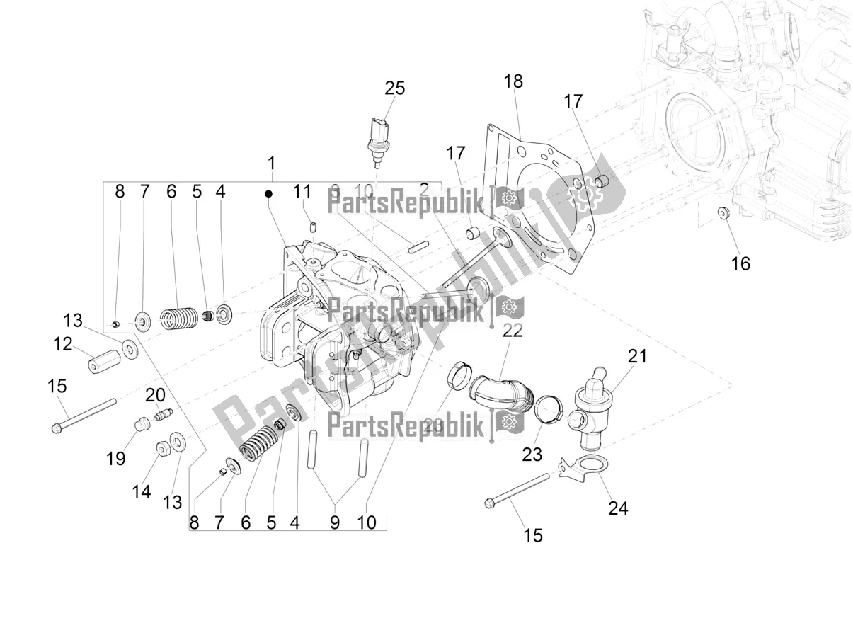 Todas las partes para Cylinder Head Unit - Valve de Piaggio MP3 500 Maxi Sport ABS 2019