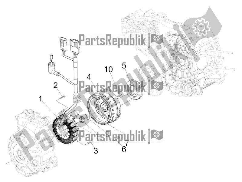 All parts for the Flywheel Magneto of the Piaggio MP3 500 Maxi Sport ABS 2019