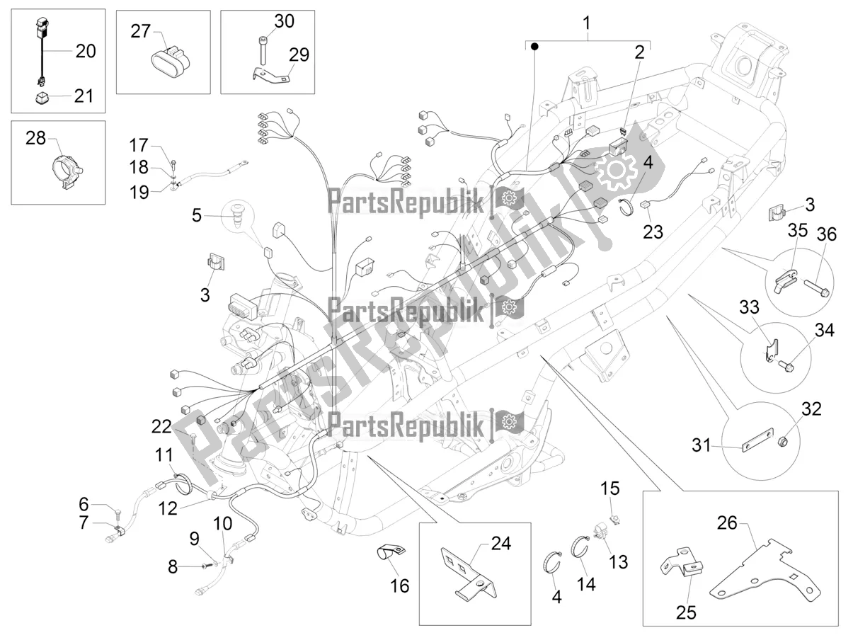 Todas las partes para Mazo De Cables Principal de Piaggio MP3 500 Maxi Sport ABS 2019